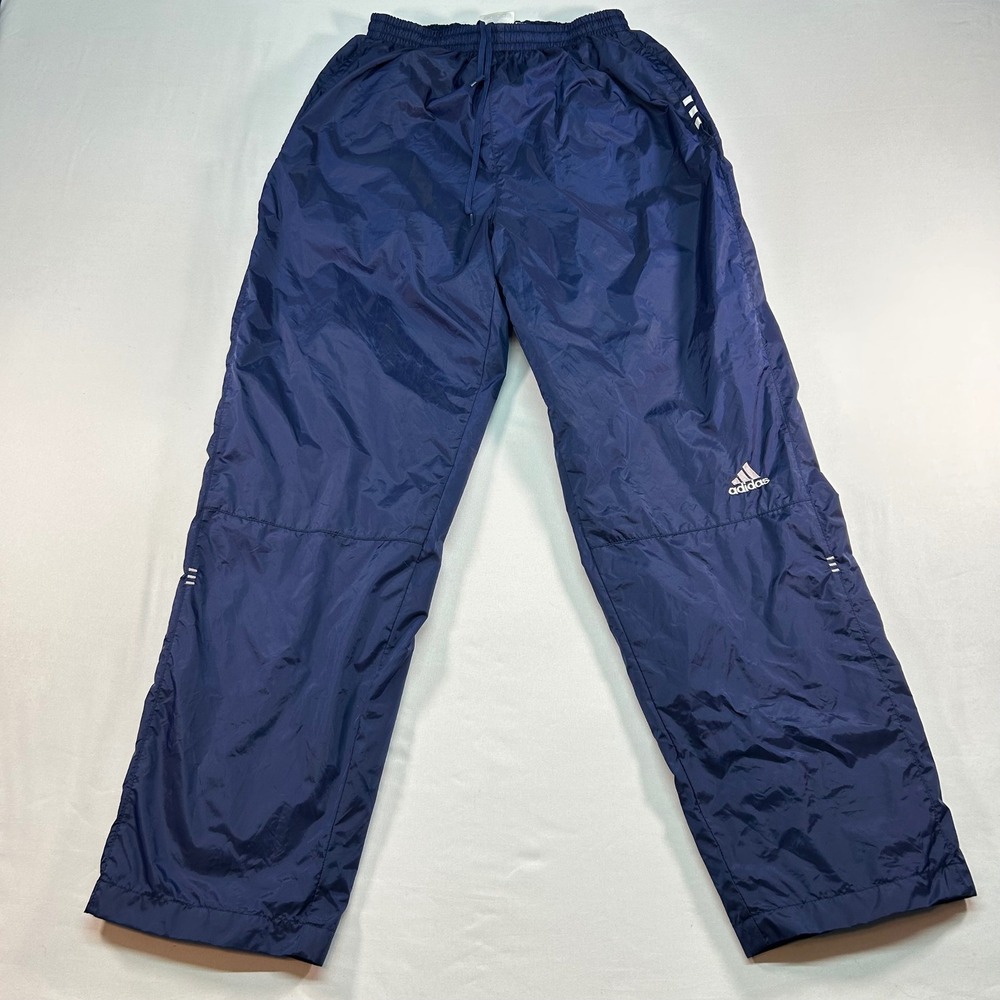 Adidas Vintage Navy Blue Mesh Lined Windbreaker Track Pants Mens Medium 939005